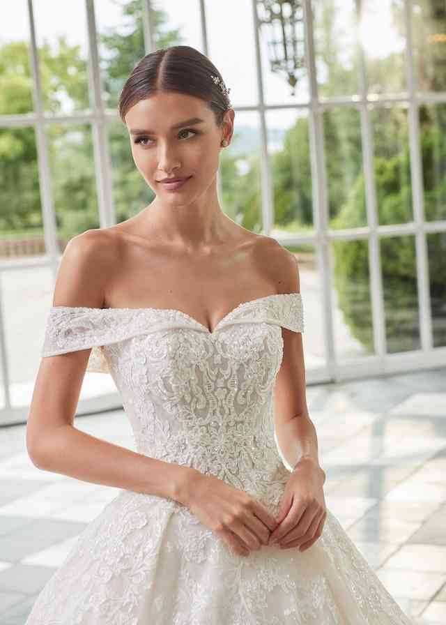 Vestido de novia corte A Bogotá – organza ligera